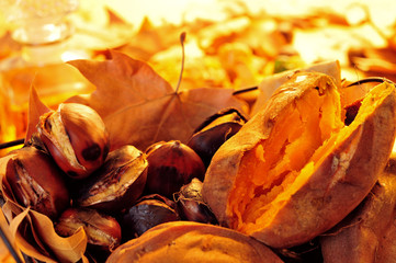 Sticker - roasted chestnuts and sweet potatoes