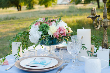 beautiful dinner in the garden