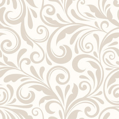 Wall Mural - vintage seamless beige floral pattern. vector illustration.