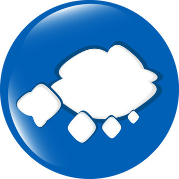 abstract cloud web icon, button isolated on white
