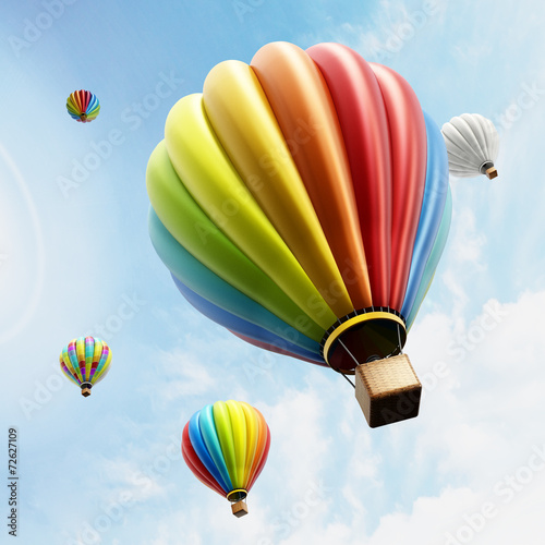 Naklejka - mata magnetyczna na lodówkę Hot air balloon