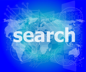 Poster - SEO web development concept: words Search on digital background