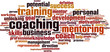 © laufer - Coaching word cloud concept. Vector illustration