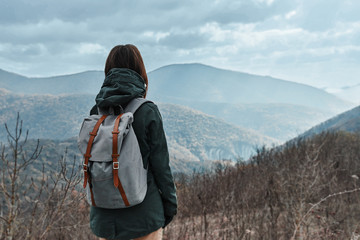 Canvas Print - Hiker in the mountains