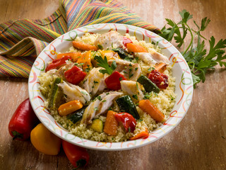 Poster - couscous with fish and vegetables