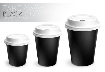 Take away paper cup black