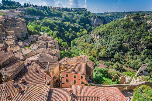 View of the red roofs and g...