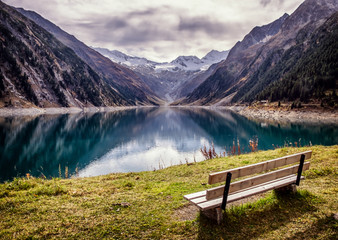 Canvas Print - wooden bench