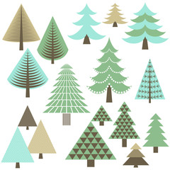 retro christmas trees