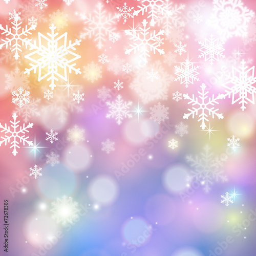 Foto-Lamellenvorhang - winter background with snowflakes (von teirin)