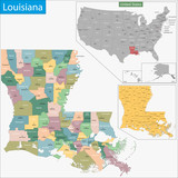 Fototapeta Mapy - Louisiana map