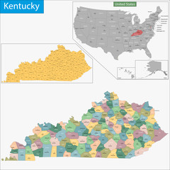 Wall Mural - Kentucky map