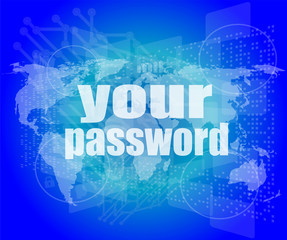 Poster - Security concept: Data on digital screen, contrast, 3d render