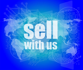 Poster - Sell with us word on digital screen