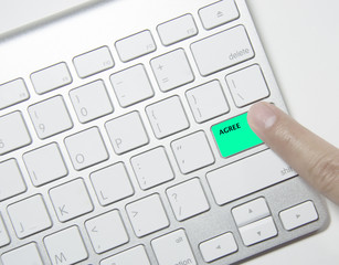 Press Keyboard on green Agree button