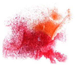 Wall Mural - art red orange watercolor ink paint blob watercolour splash col