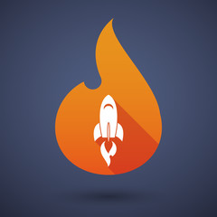 Wall Mural - Flame icon with a rocket