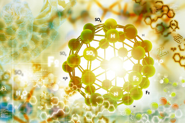 Wall Mural - Molecules background