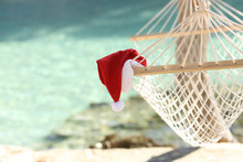 Hammock On A Tropical Beach Resort In Christmas Holidays