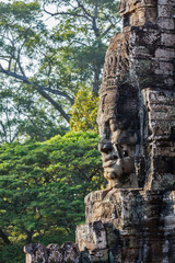 Fototapete - Face of Bayon temple, Angkor, Cambodia