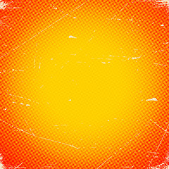 Poster - Old scratched card with halftone gradient