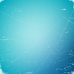 Poster - Old scratched card with halftone gradient