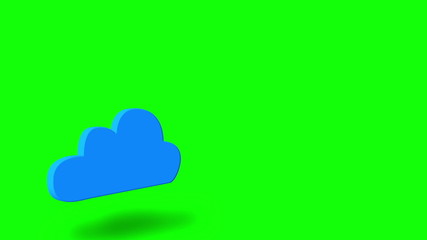 Poster - Blue cloud computing graphic on green screen