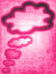 Sticker - pink vintage clouds...