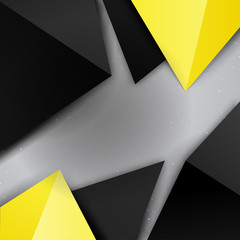 Sticker - Black and yellow colorful triangle background