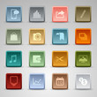 © plisman - Colored set square wed buttons template