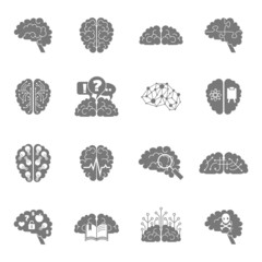 Wall Mural - Brain icons black