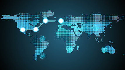 Poster - Global connections theme in blue