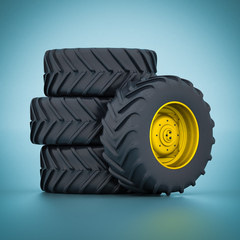 Tractor wheels isolated