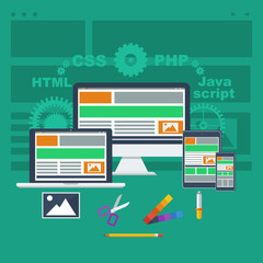 web development concept flat style
