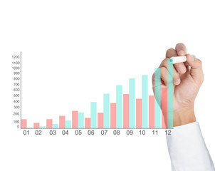 hand drawing a chart