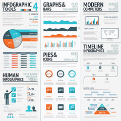 Aufkleber - Financial infographics and finance graphic vector elements
