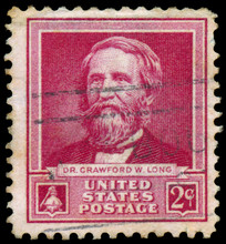 Stamp Printed In USA Shows Portrait Of  Dr. Crawford W. Long