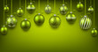 Arc background with green christmas balls.
