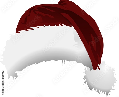 Fluffy Santa Hat in white and red Color