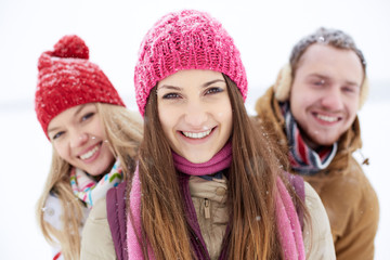 Canvas Print - Girl and her friends