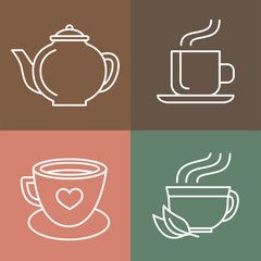 Vector tea and coffee logos