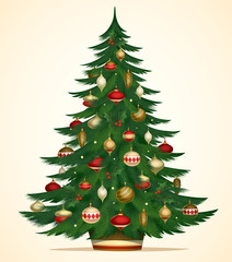 christmas tree card. vector illustration