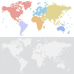 Wall Mural - dotted halftone vector map of the world