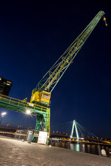 Wall Mural - rheinau harbour cologne at night