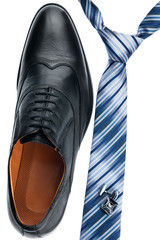 Men's shoes, tie, cufflinks, classic style