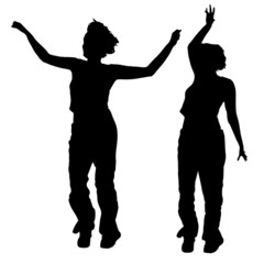 Sticker - Vector silhouette of a woman.