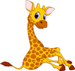 Wall Mural - cute giraffe cartoon