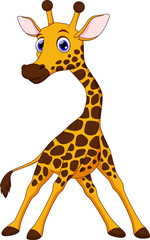 Wall Mural - Cute giraffe cartoon