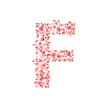 Romantic Floral Letter F