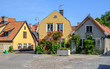 Residential buildings in medieval Hanse town Visby in Sweden.